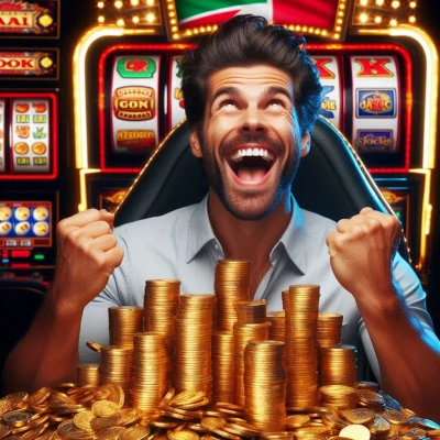 Player using strategy to win at slot machines by choosing high RTP games and managing bankroll
