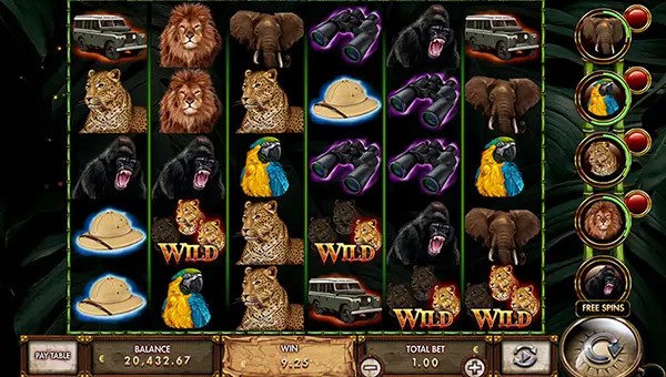 2 Kings of Africa base game screenshot showing reels and features