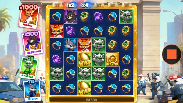 4 FOXX Crew WildEnergy MultiMax base game screenshot showing reels and features