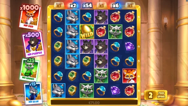 Screenshot of 4 FOXX Crew WildEnergy MultiMax slot demo showing reels and bonus game features