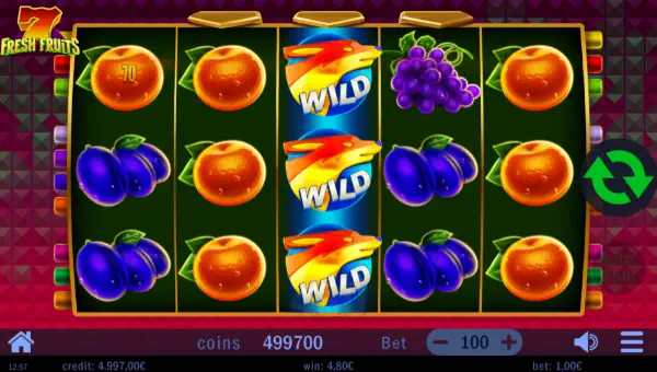 7 Fresh Fruits base game screenshot showing reels and features