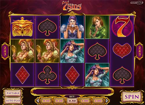 7 Sins base game screenshot showing reels and features