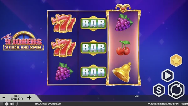 9 Jokers base game screenshot showing reels and features