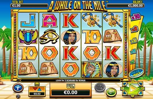 A While on the Nile base game screenshot showing reels and features