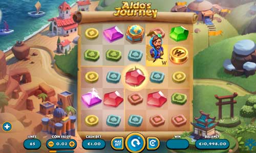 Aldos Journey base game screenshot showing reels and features