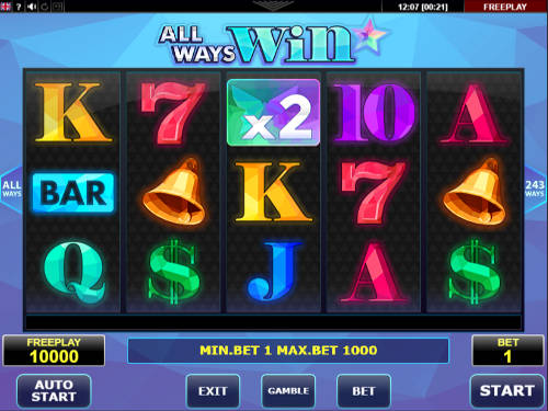 All Ways Win base game screenshot showing reels and features
