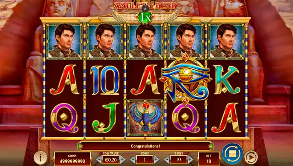 Amulet of Dead base game screenshot showing reels and features