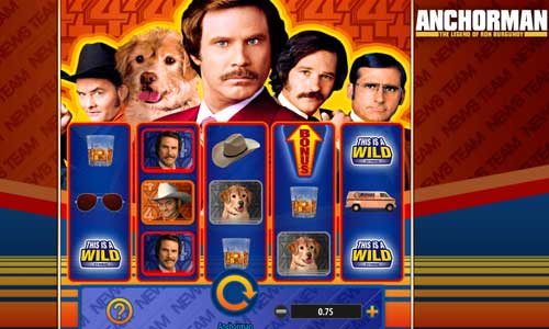 Anchorman Slot Base Game Anchorman base game screenshot showing reels and features