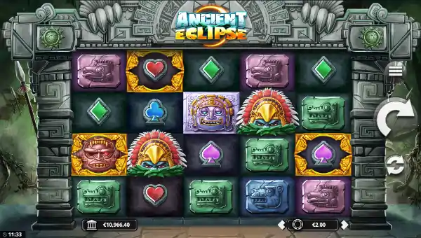 Ancient Eclipse base game screenshot showing reels and features