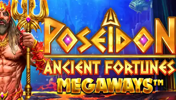 Ancient Fortunes Poseidon Megaways base game screenshot showing reels and features