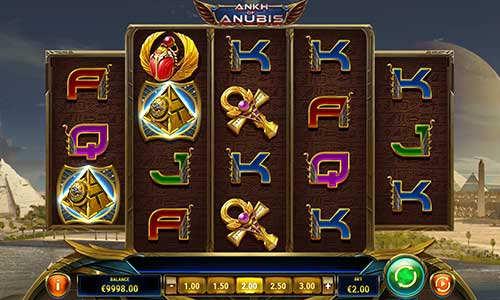 Ankh of Anubis base game screenshot showing reels and features