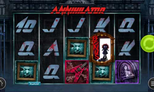 Annihilator base game screenshot showing reels and features