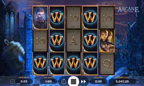 Arcane Reel Chaos base game screenshot showing reels and features