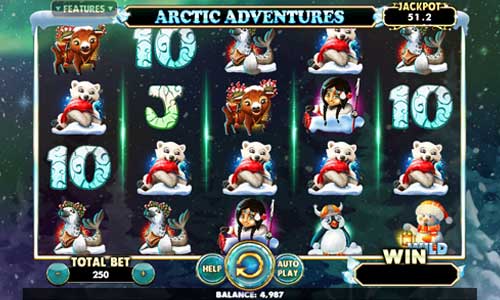 Arctic Adventures base game screenshot showing reels and features