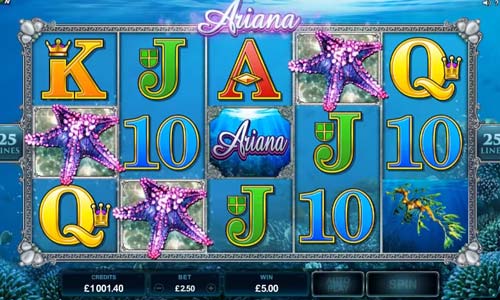Ariana base game screenshot showing reels and features
