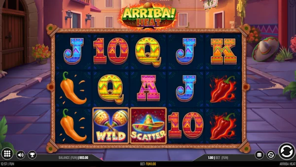 Arriba Heat base game screenshot showing reels and features
