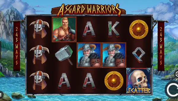 Asgard Warriors base game screenshot showing reels and features