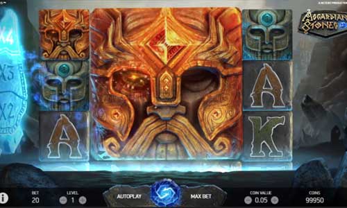 Asgardian Stones base game screenshot showing reels and features