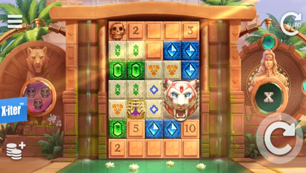 Ashoka Eternal base game screenshot showing reels and features
