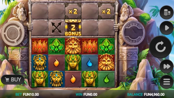 Atlantis Crush base game screenshot showing reels and features