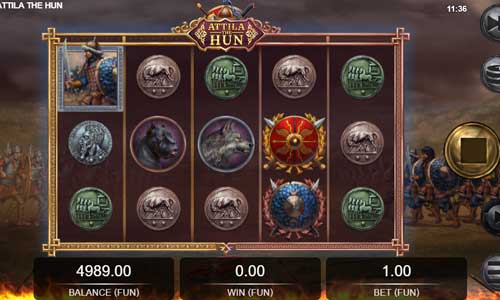 Attila the Hun base game screenshot showing reels and features