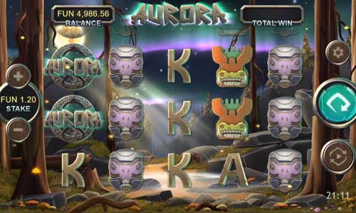 Aurora base game screenshot showing reels and features