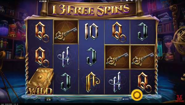 Aurum Codex base game screenshot showing reels and features