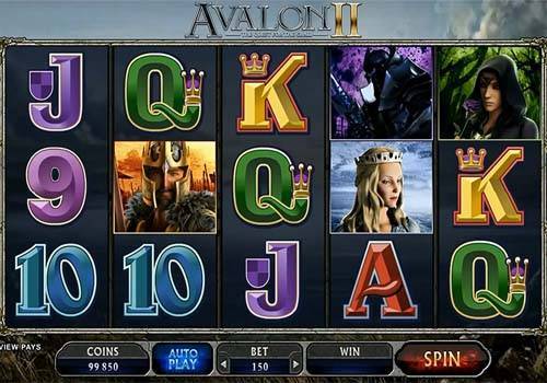 Avalon 2 base game screenshot showing reels and features