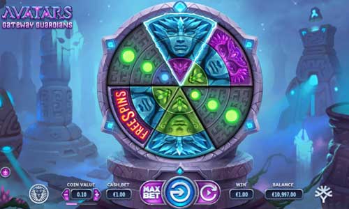 Avatars Gateway Guardians base game screenshot showing reels and features