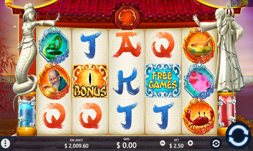 Bai She Zhuan base game screenshot showing reels and features