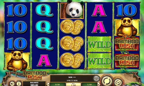 Bamboo Rush base game screenshot showing reels and features