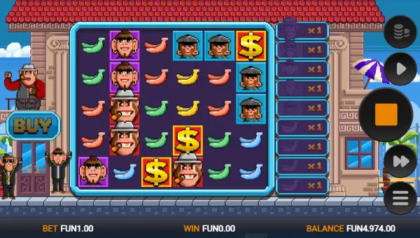 Banana Town base game screenshot showing reels and features