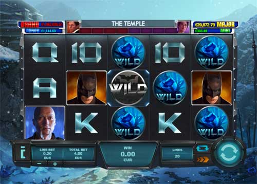 Batman Begins base game screenshot showing reels and features
