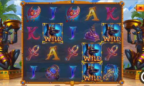 Battle Maidens Cleopatra base game screenshot showing reels and features