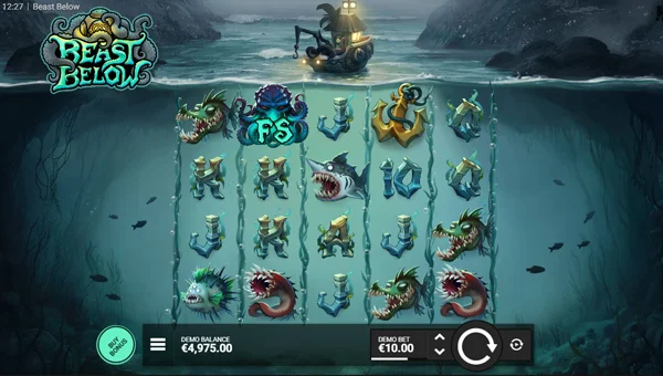 Beast Below base game screenshot showing reels and features