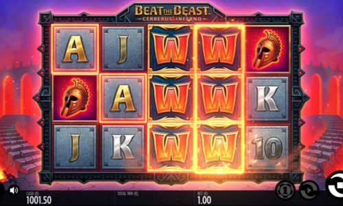 Beat the Beast Cerberus Inferno base game screenshot showing reels and features