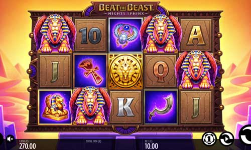 Beat the Beast Mighty Sphinx base game screenshot showing reels and features