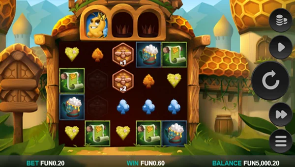 Beellionaires Dream Drop base game screenshot showing reels and features
