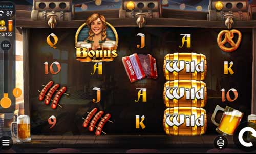 Beers on Reels base game screenshot showing reels and features
