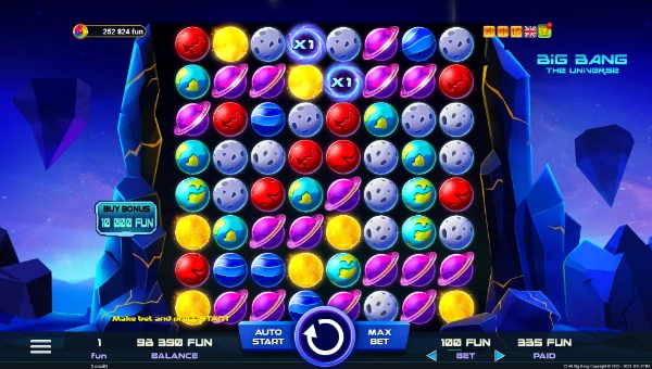 Big Bang base game screenshot showing reels and features