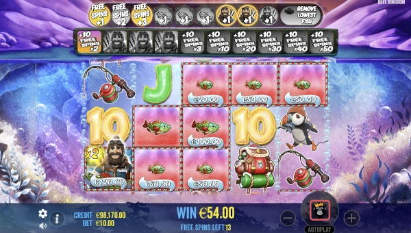 Screenshot of Big Bass Xmas Xtreme slot demo showing reels and bonus game features