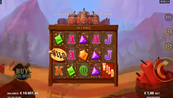 Big Boom Riches base game screenshot showing reels and features