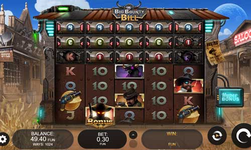 Big Bounty Bill base game screenshot showing reels and features
