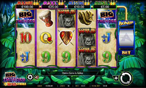 Big Thunder base game screenshot showing reels and features