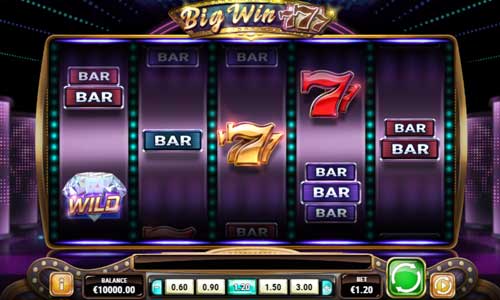 Big Win 777 base game screenshot showing reels and features