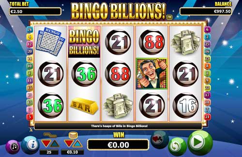 Bingo Billions base game screenshot showing reels and features