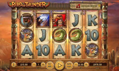 Bird of Thunder base game screenshot showing reels and features