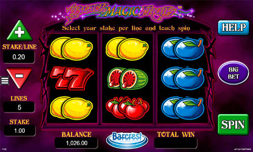Black Magic Fruits Slot Base Game Black Magic Fruits base game screenshot showing reels and features