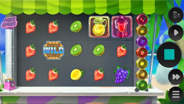 Blender Blitz base game screenshot showing reels and features