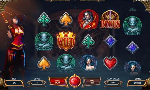 Blood Suckers II base game screenshot showing reels and features